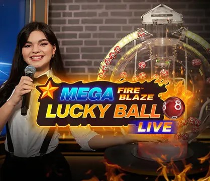 Mega Fire Blaze Lucky Ball slot visual from Playtech available on solcasino88.de